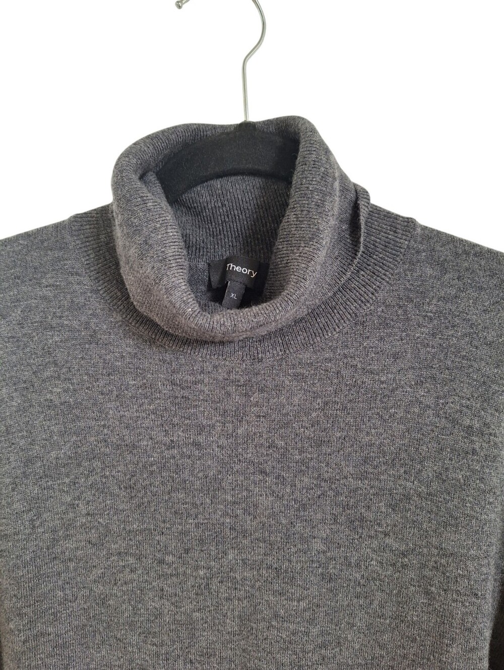 Theory Men's Merino Wool Charcoal Gray Turtleneck Sweater Size XL - Picture 7 of 10